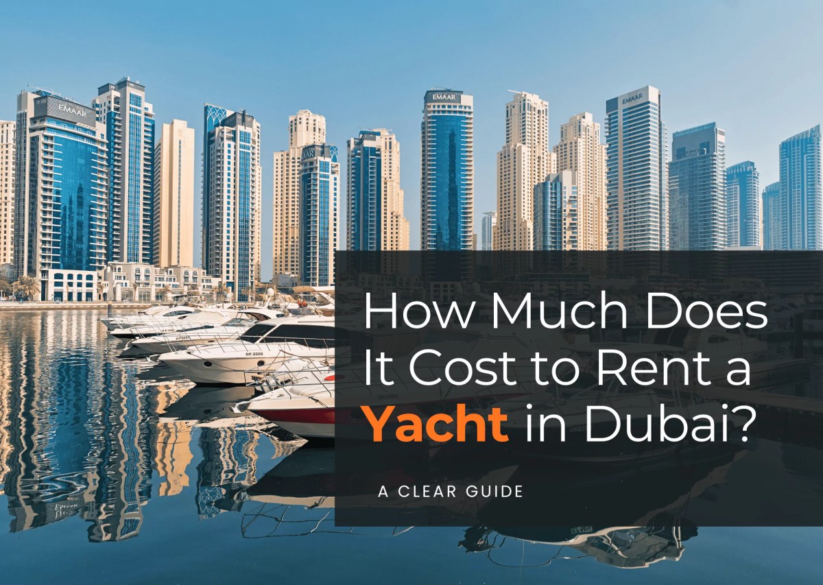 Luxury yacht charter Dubai with stunning view of Burj Al Arab and city skyline from the Arabian Gulf